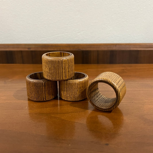 Set of 4 Wooden Napkin Rings