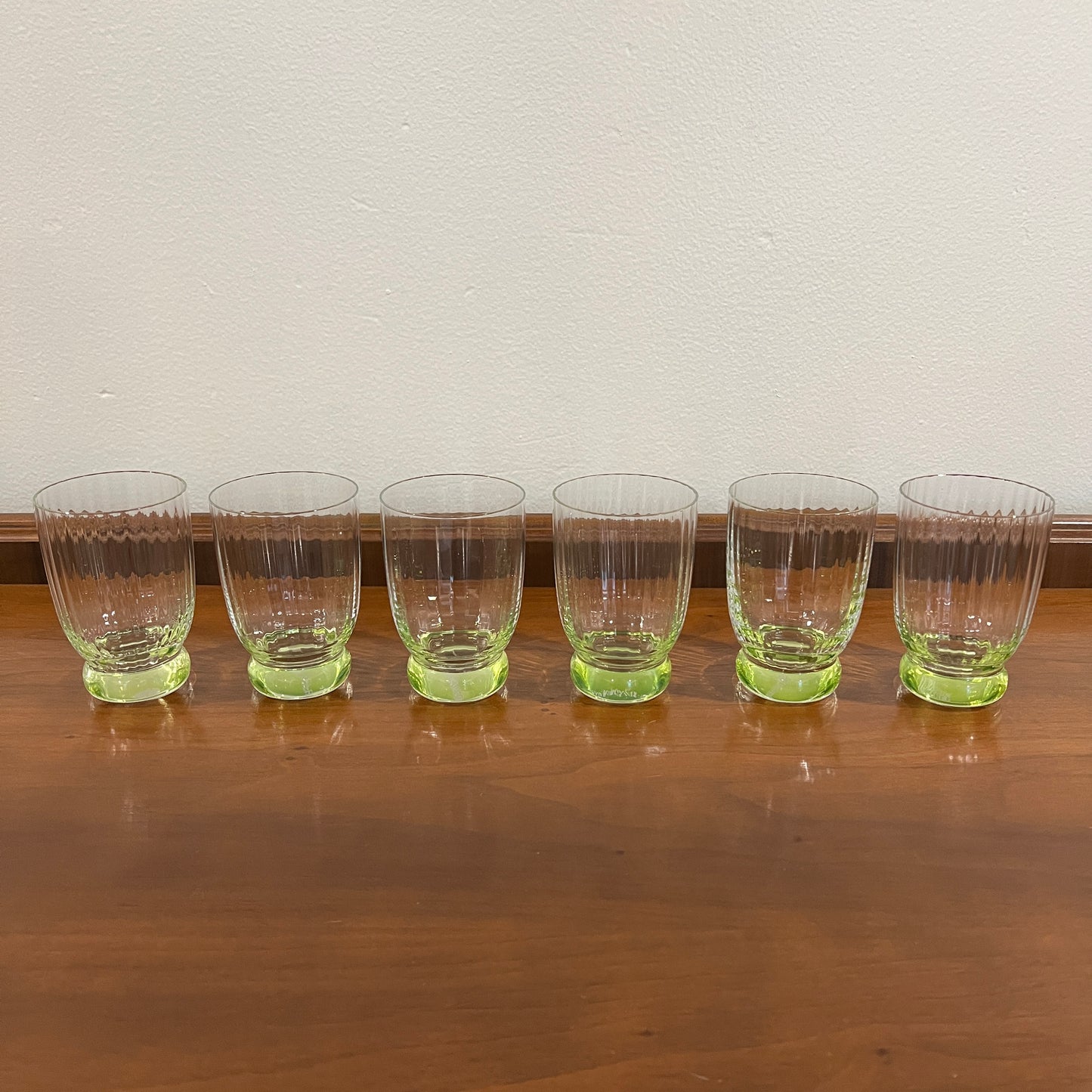 Set of 6 Villeroy & Boch New Cottage Light Green 6 oz. Cocktail Glasses