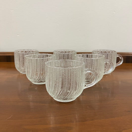 Set of 6 Vintage Arcoroc Seabreeze Coffee Cups