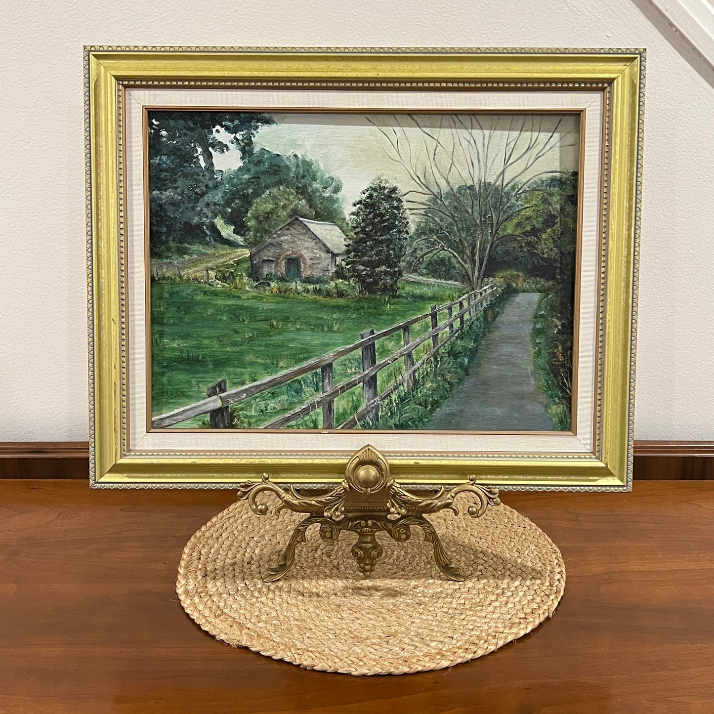 Rowe Valley, Ireland (1992) | Framed & Signed Vintage Landscape Painting on Canvas by Joyce Young