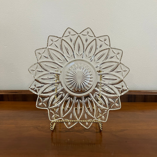 Vintage 1960s Federal Glass Petal Clear Large Serving or Dessert Bowl