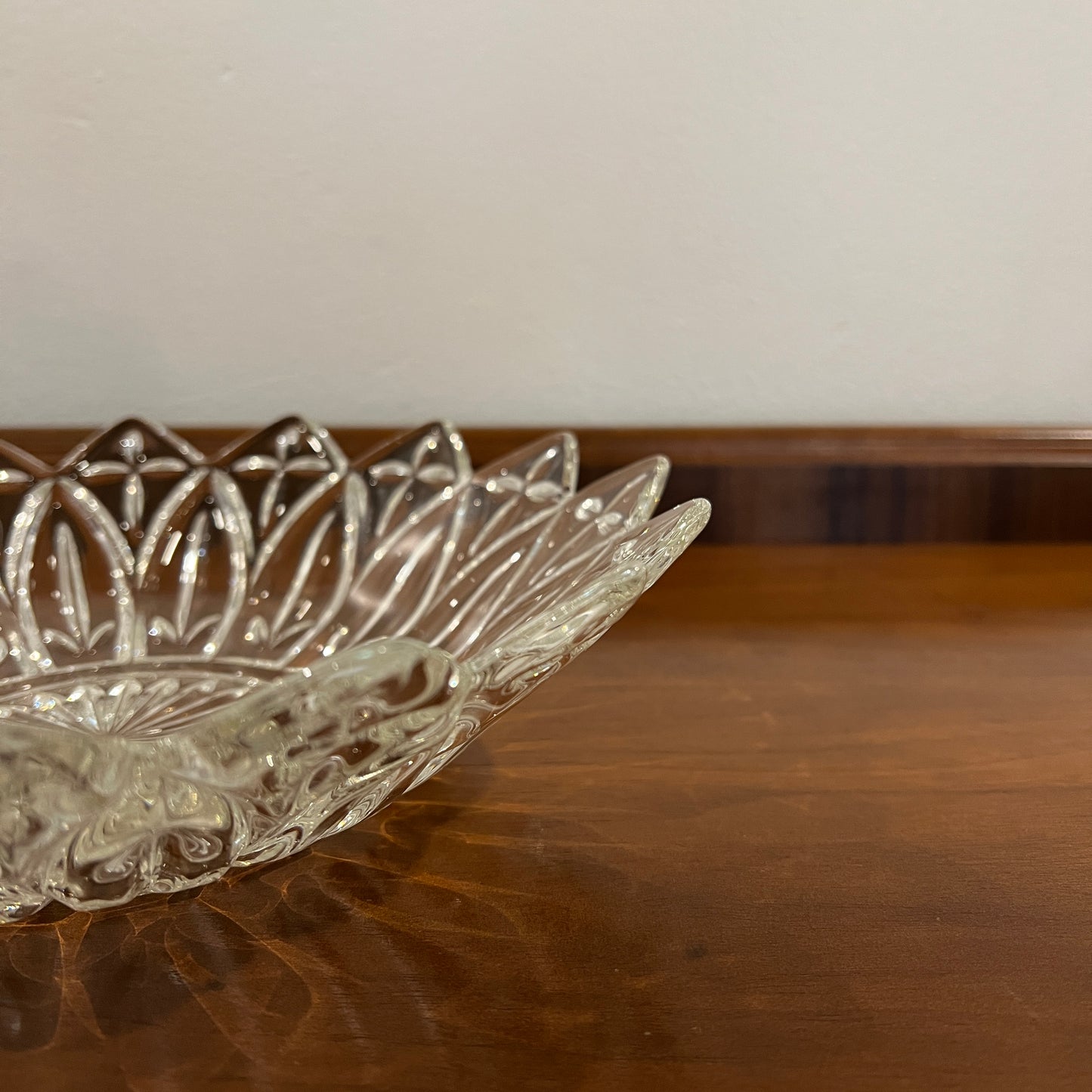Vintage 1960s Federal Glass Petal Clear Large Serving or Dessert Bowl