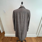 Vintage 1960s/1970s Men's Glen Plaid Long Wool Coat, Size XL/XXL