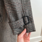 Vintage 1960s/1970s Men's Glen Plaid Long Wool Coat, Size XL/XXL
