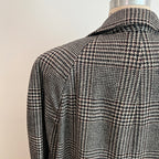 Vintage 1960s/1970s Men's Glen Plaid Long Wool Coat, Size XL/XXL