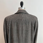 Vintage 1960s/1970s Men's Glen Plaid Long Wool Coat, Size XL/XXL