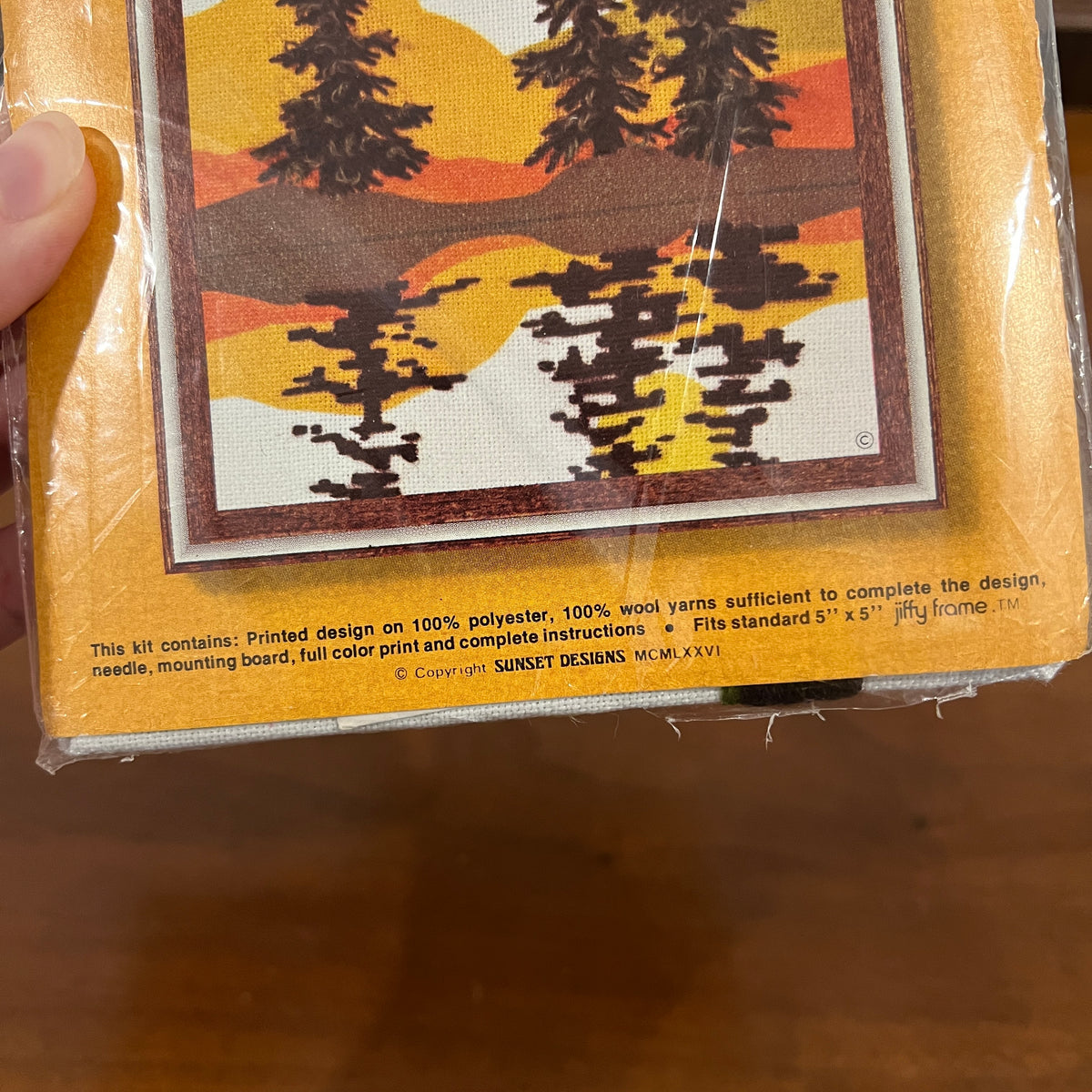 Vintage 1970s NIP Jiffy Stitchery Graphics Evergreens Crewel Embroidery Kit #201