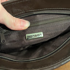 Vintage 1980s Ganson Chocolate Brown Woven Leather Crossbody Bag