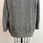 Vintage 1980s Women's Tweed Double-Breasted Wool Coat, Size M/L