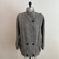 Vintage 1980s Women's Tweed Double-Breasted Wool Coat, Size M/L