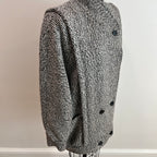 Vintage 1980s Women's Tweed Double-Breasted Wool Coat, Size M/L