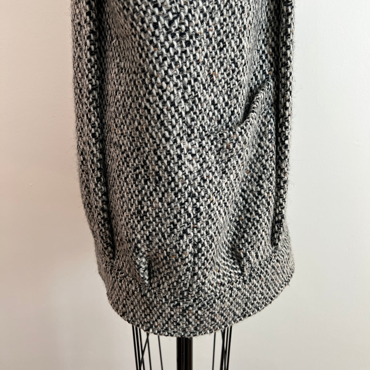 Vintage 1980s Women's Tweed Double-Breasted Wool Coat, Size M/L