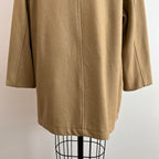 Vintage 1980s/1990s Women's Camel Wool Peacoat with Turnlock Buttons, Size L/XL