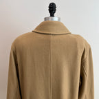 Vintage 1980s/1990s Women's Camel Wool Peacoat with Turnlock Buttons, Size L/XL