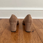 Vintage 1990s Anne Klein II Camel Suede Block Heels, Size 7M