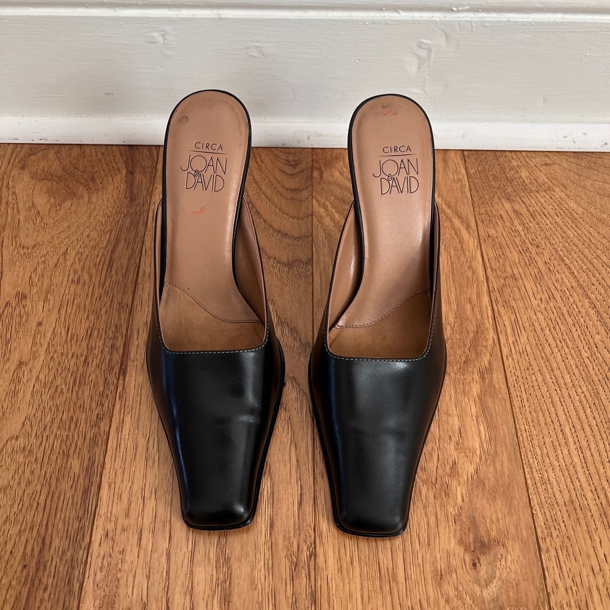 Vintage 1990s Circa Joan & David Dark Chocolate Brown Leather Mules, Size 9M
