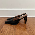 Vintage 1990s Circa Joan & David Dark Chocolate Brown Leather Mules, Size 9M