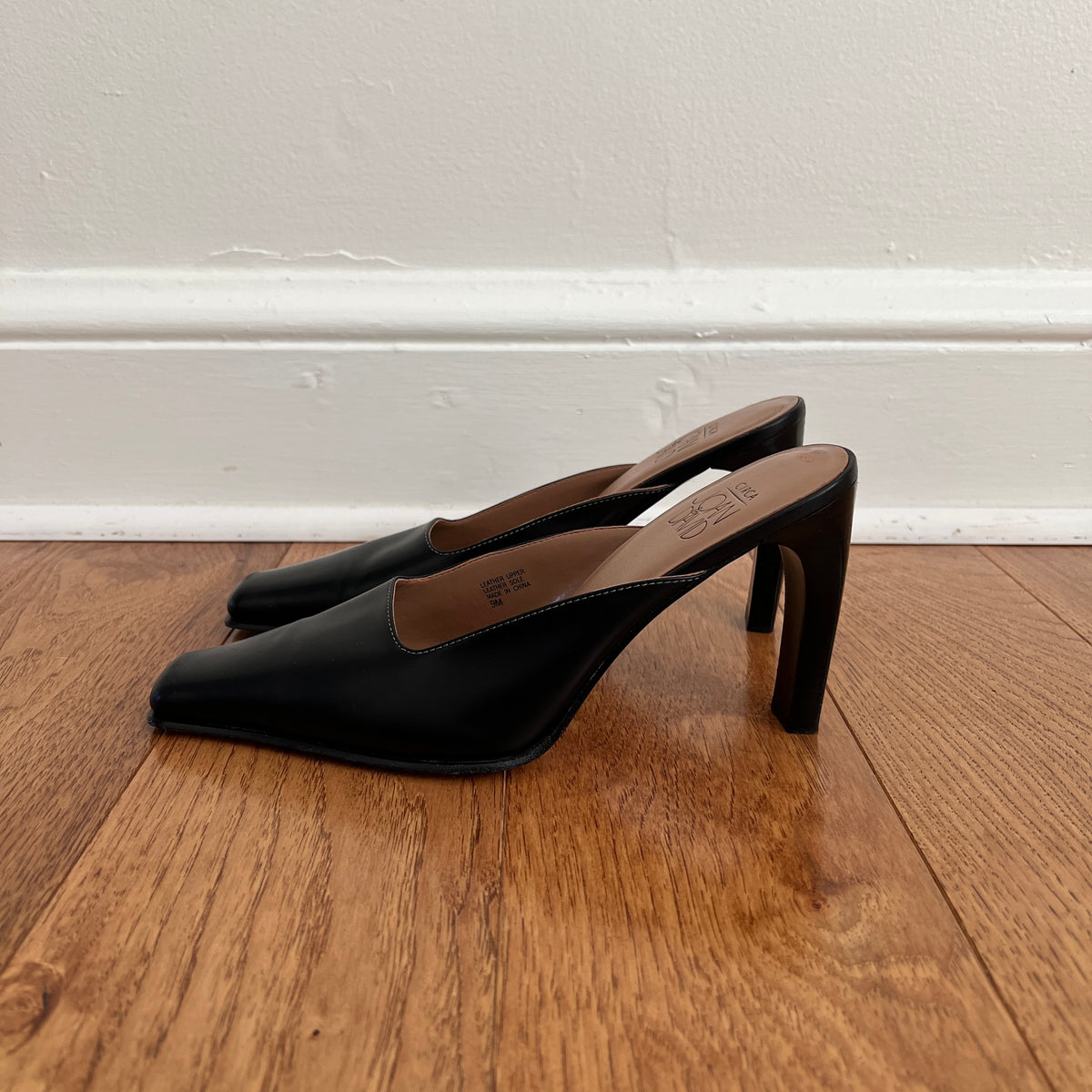 Vintage 1990s Circa Joan & David Dark Chocolate Brown Leather Mules, Size 9M