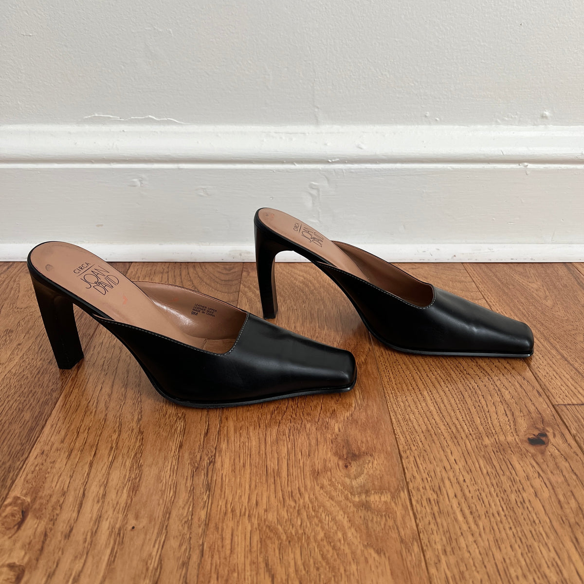 Vintage 1990s Circa Joan & David Dark Chocolate Brown Leather Mules, Size 9M