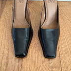 Vintage 1990s Circa Joan & David Dark Chocolate Brown Leather Mules, Size 9M