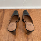 Vintage 1990s Circa Joan & David Dark Chocolate Brown Leather Mules, Size 9M