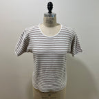 Vintage 1990s Women's Size S Cotton Striped Knit Crewneck Sweater Tee