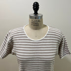 Vintage 1990s Women's Size S Cotton Striped Knit Crewneck Sweater Tee