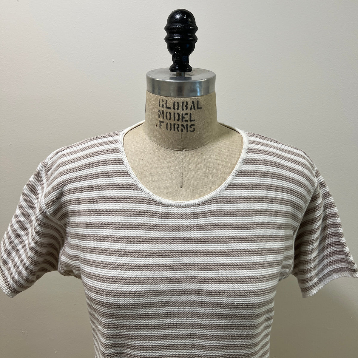 Vintage 1990s Women's Size S Cotton Striped Knit Crewneck Sweater Tee