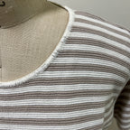 Vintage 1990s Women's Size S Cotton Striped Knit Crewneck Sweater Tee