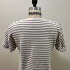Vintage 1990s Women's Size S Cotton Striped Knit Crewneck Sweater Tee
