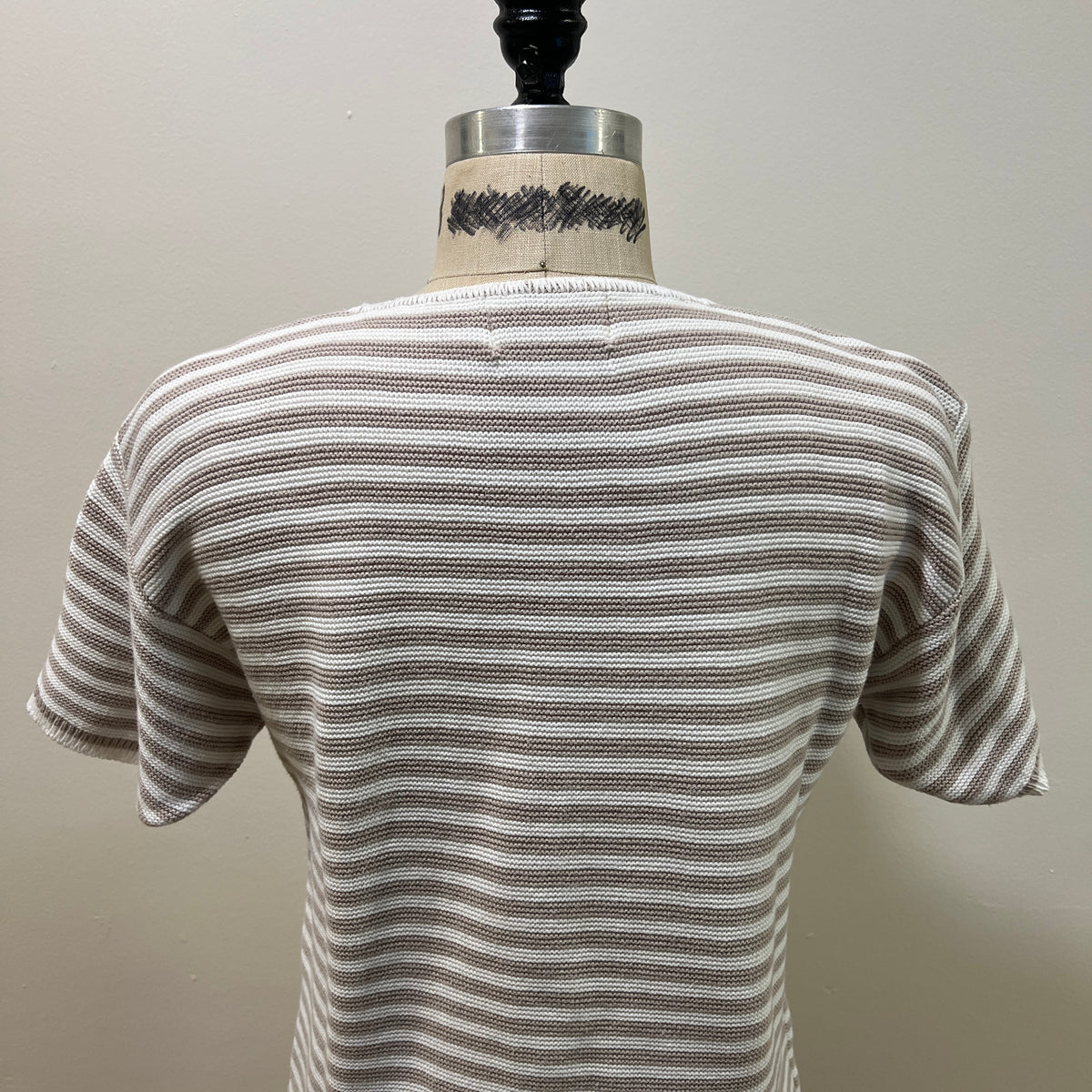 Vintage 1990s Women's Size S Cotton Striped Knit Crewneck Sweater Tee