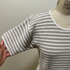 Vintage 1990s Women's Size S Cotton Striped Knit Crewneck Sweater Tee