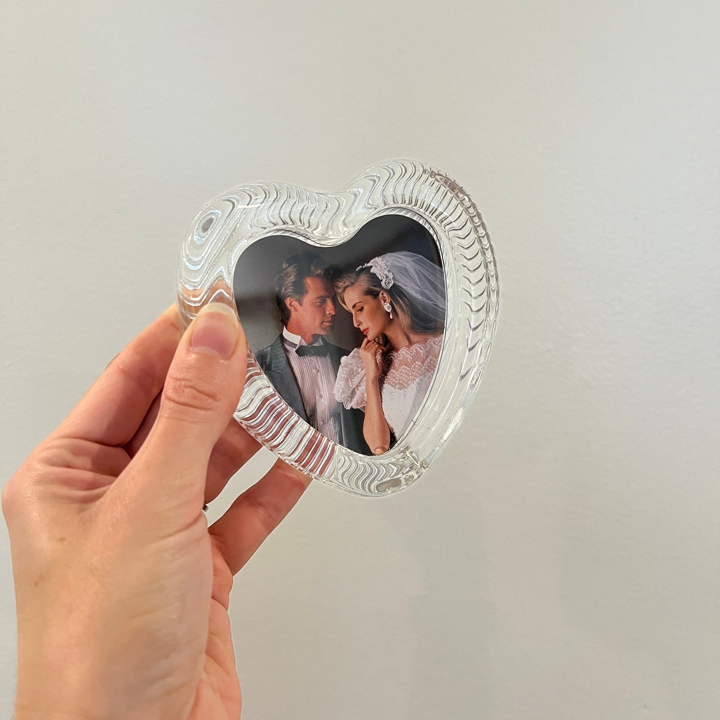 Vintage 2000s Mikasa 3x3" Heart Shaped Crystal Frame