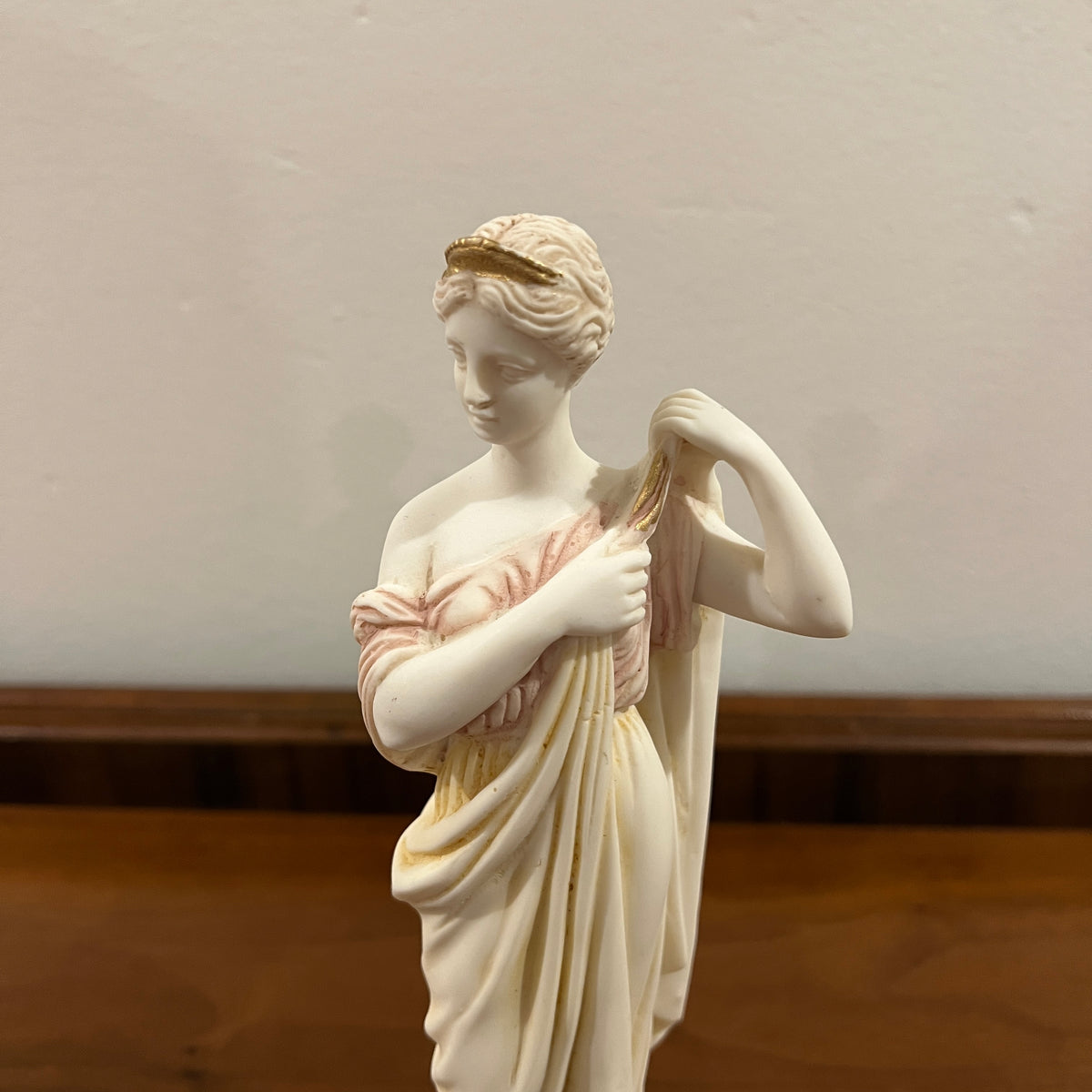 Vintage 9.5" Alabaster Tanagra Greek Goddess Figurine