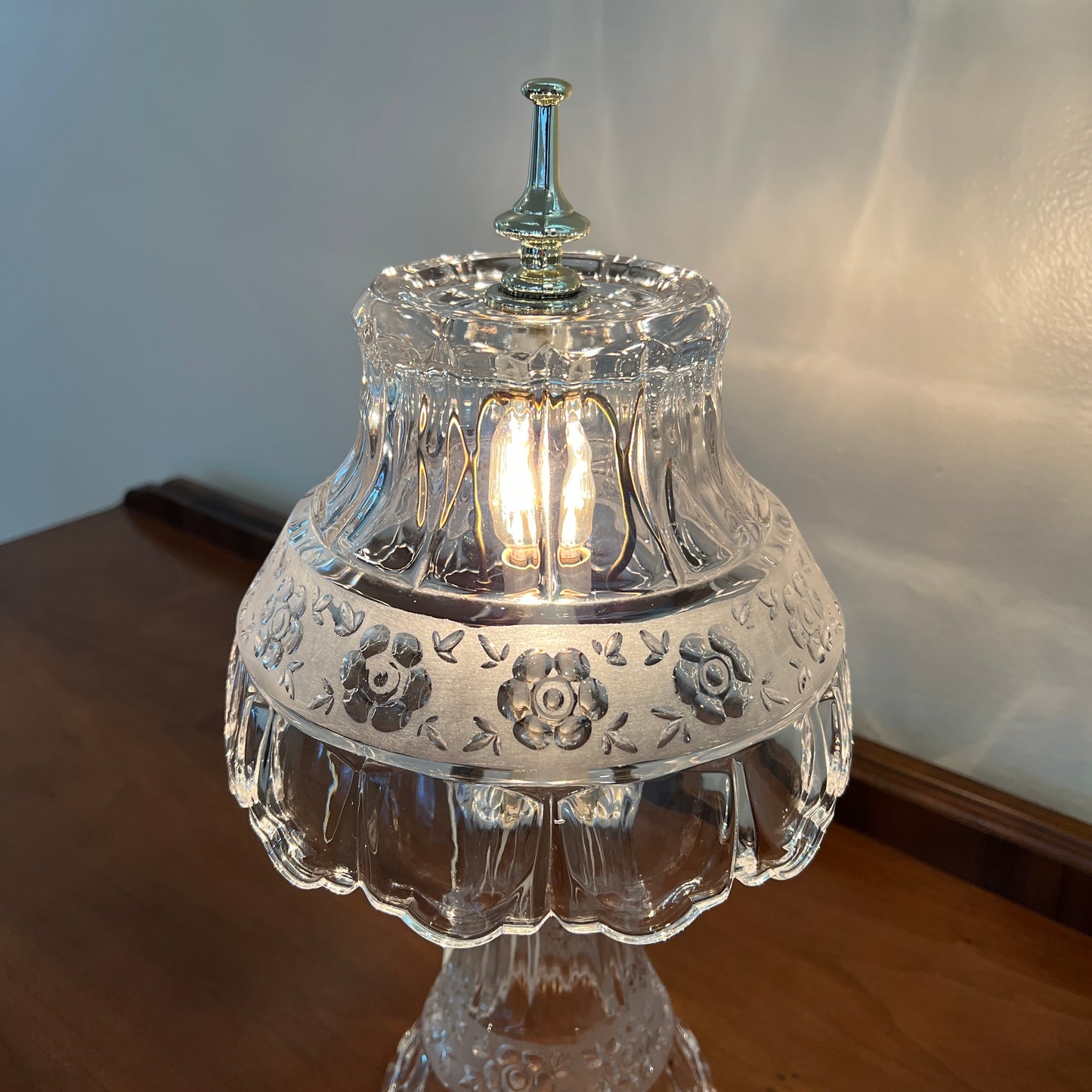 Vintage Anna Hutte Lead Crystal (Bleikristall) Boudoir Lamp