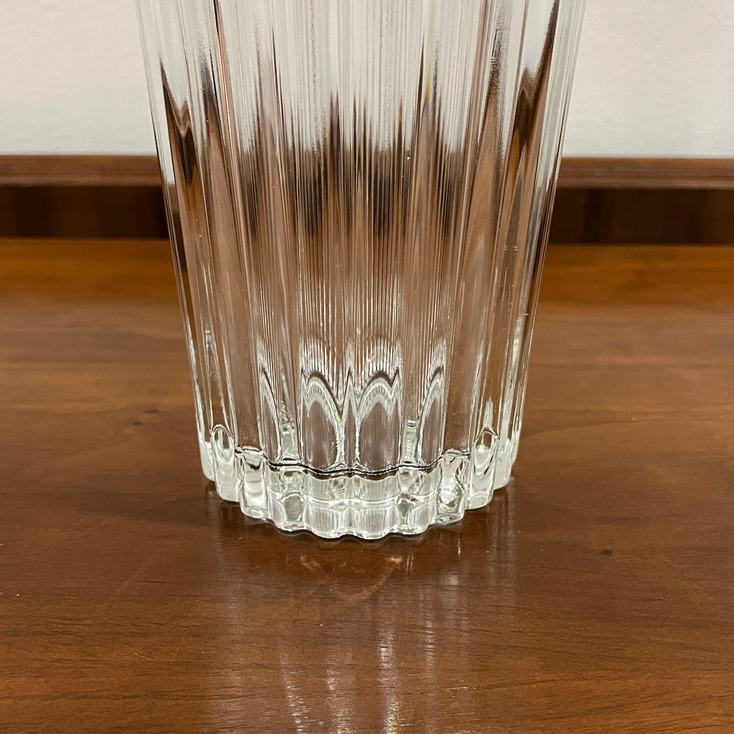 Vintage Cristal d'Arques-Durand Athena Clear Ribbed 9.75" Crystal Flower Vase