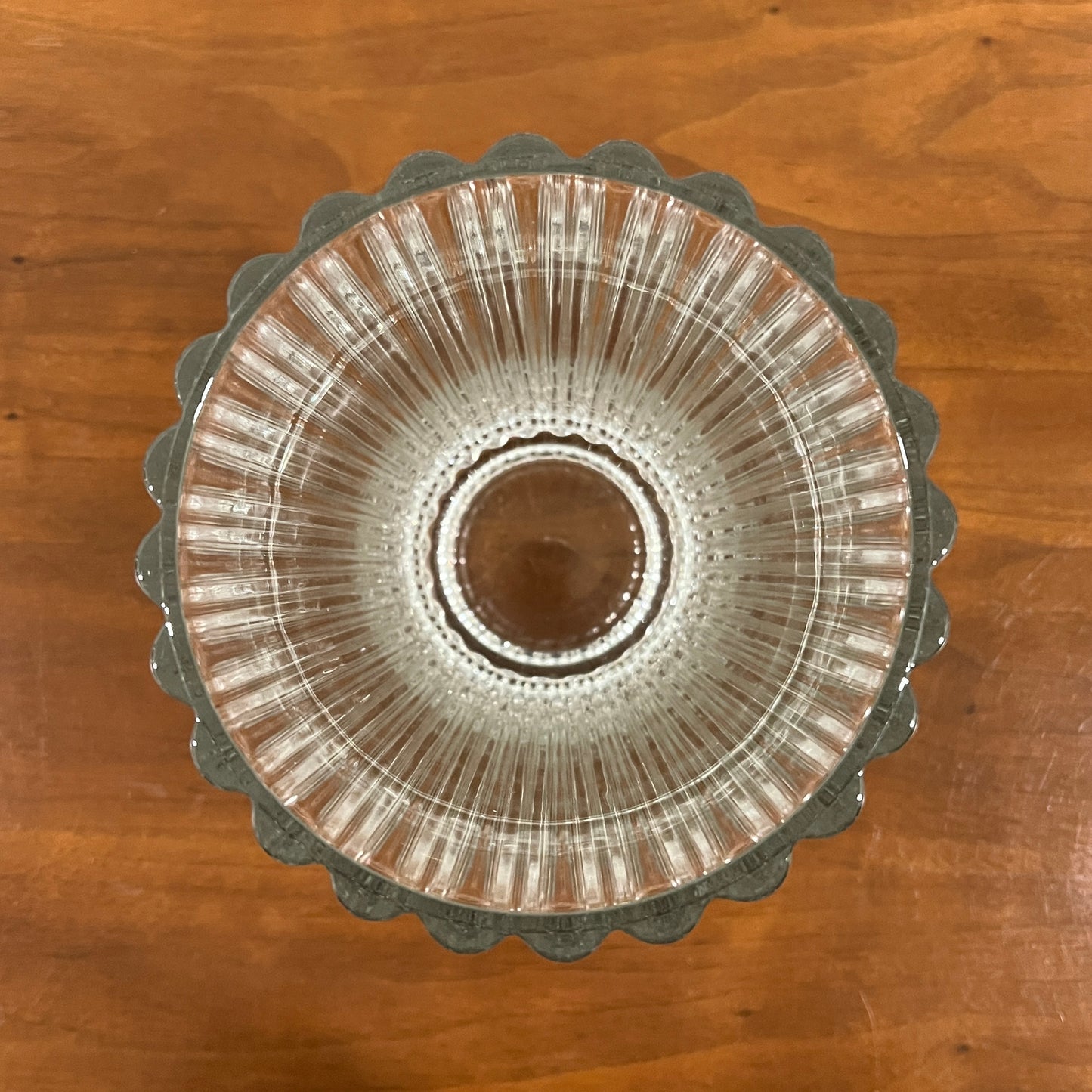 Vintage Cristal d'Arques-Durand Athena Clear Ribbed 9.75" Crystal Flower Vase