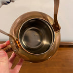 Vintage Daewoo Copper Tea Kettle with Delft Blue and White Porcelain Handle