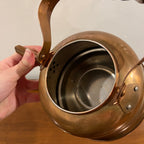 Vintage Daewoo Copper Tea Kettle with Delft Blue and White Porcelain Handle