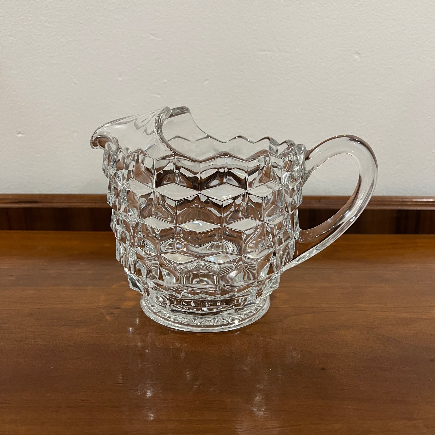 Vintage Fostoria American Clear Pitcher with Ice Lip