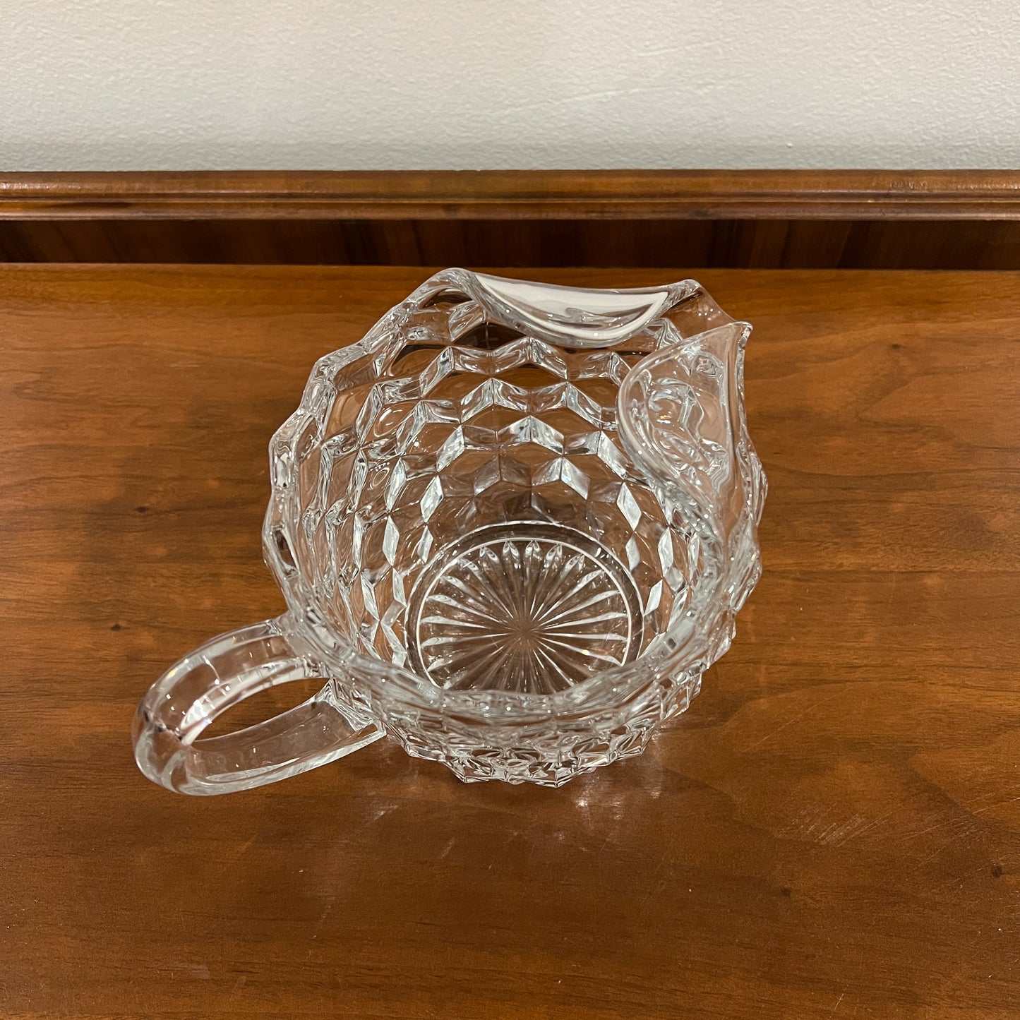 Vintage Fostoria American Clear Pitcher with Ice Lip