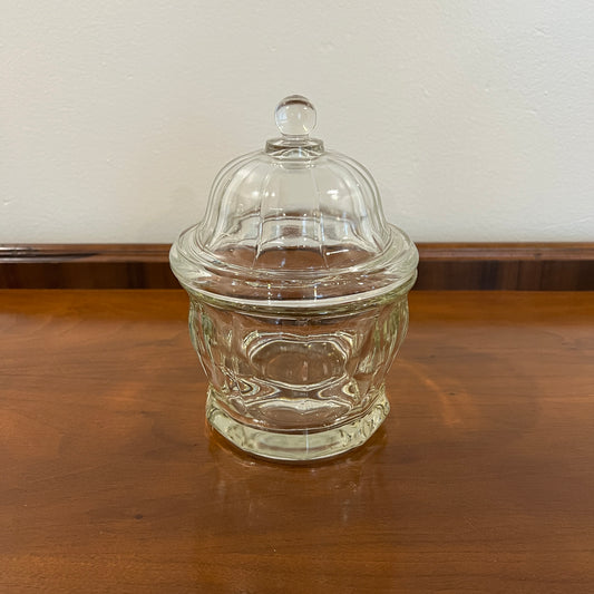 Vintage Indiana Glass 8" Clear Apothecary Jar with Domed Lid