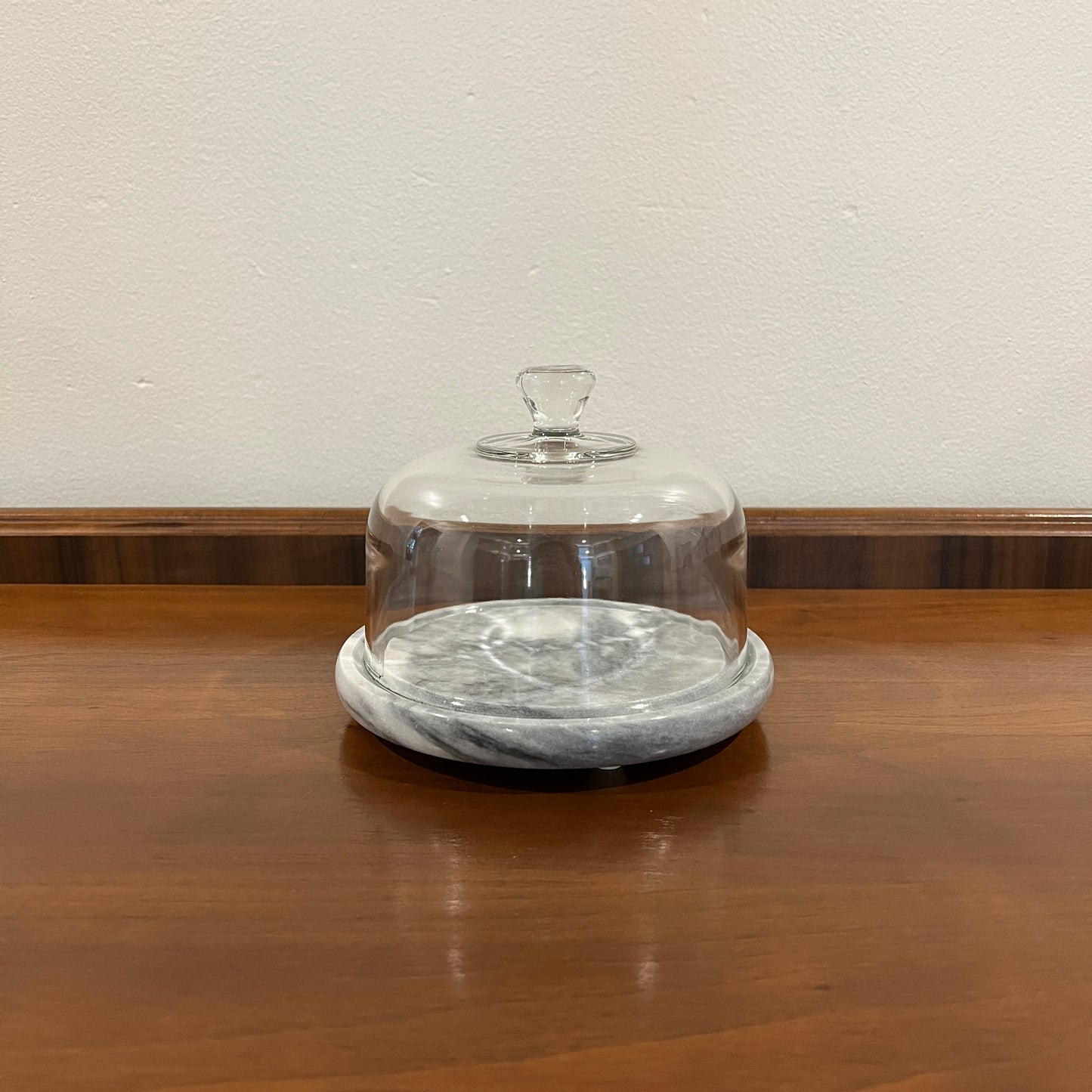 Vintage 1980s/1990s Marble Serving Board with Cloche (Marble Cheese Dome)