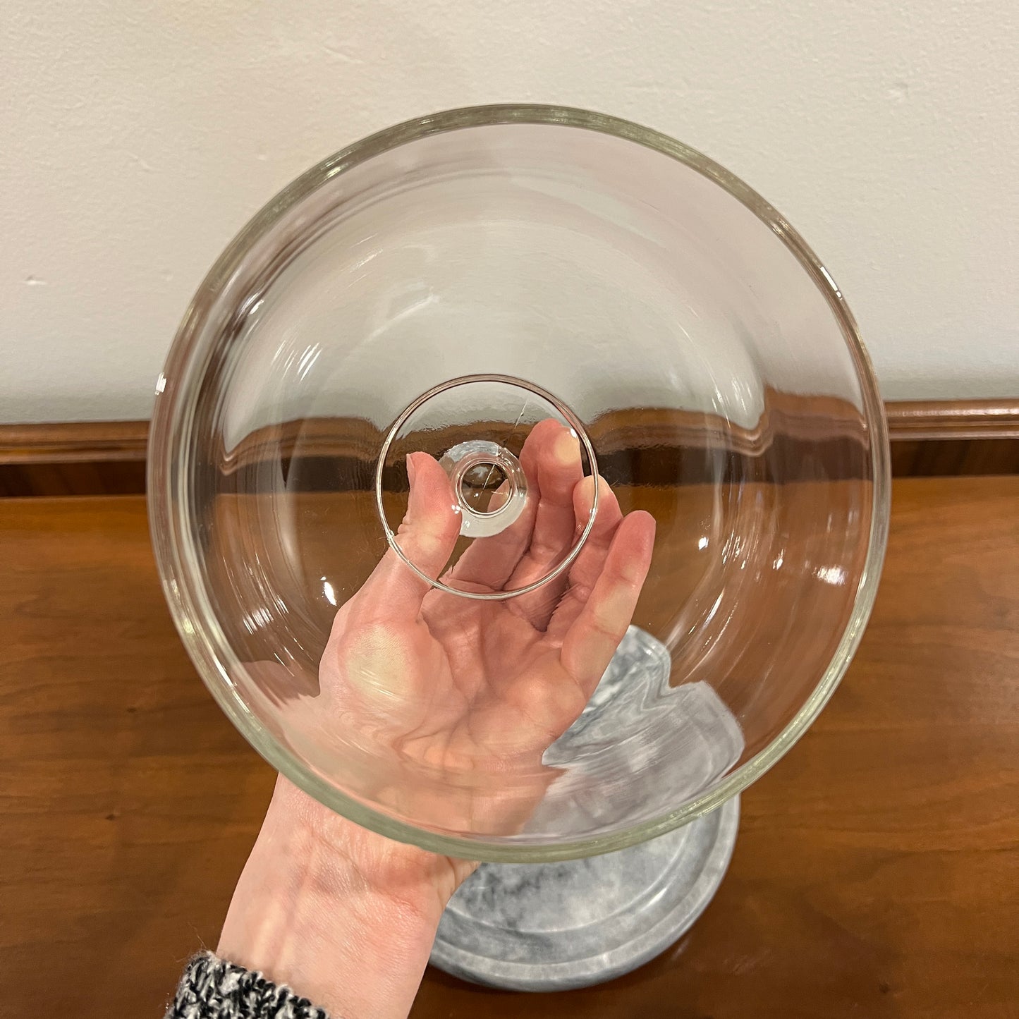 Vintage 1980s/1990s Marble Serving Board with Cloche (Marble Cheese Dome)