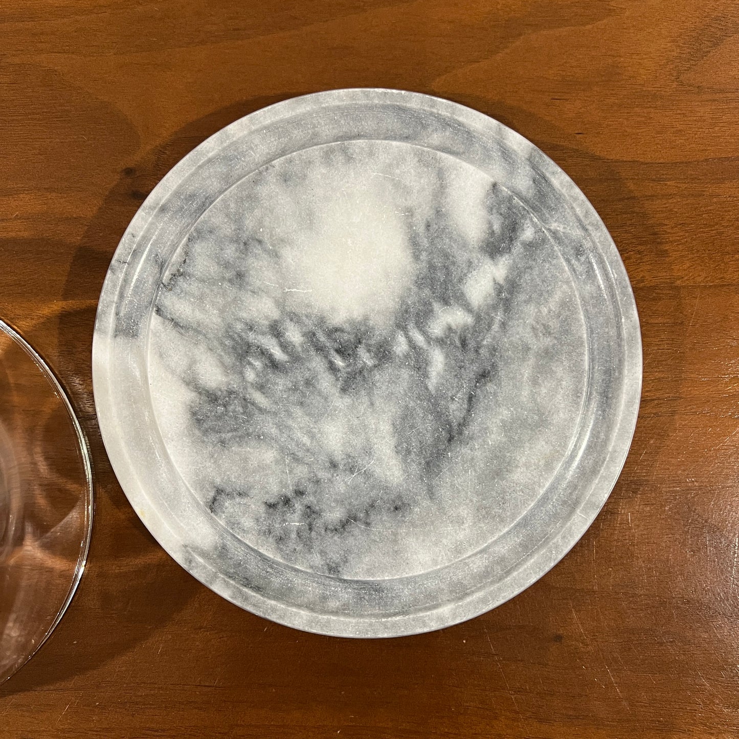 Vintage 1980s/1990s Marble Serving Board with Cloche (Marble Cheese Dome)