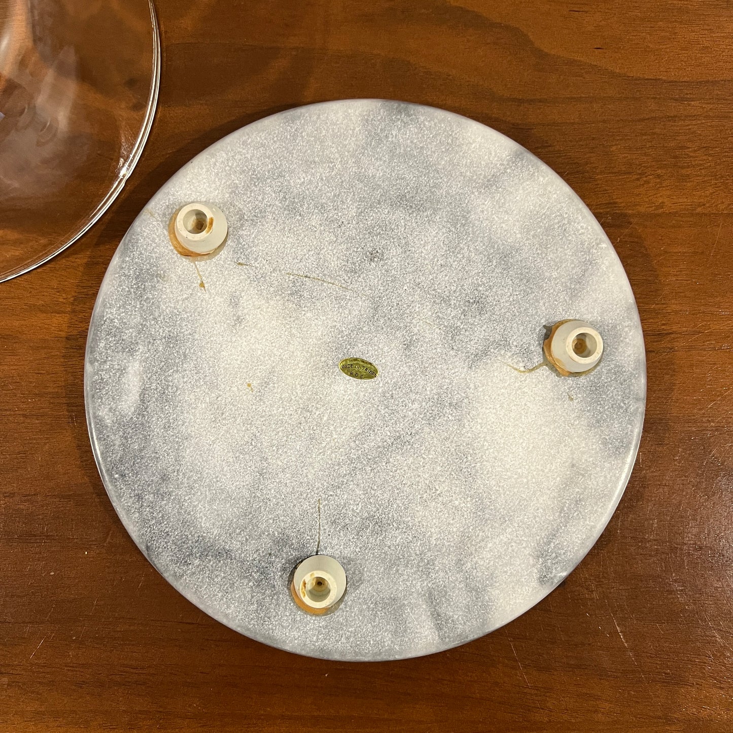 Vintage 1980s/1990s Marble Serving Board with Cloche (Marble Cheese Dome)
