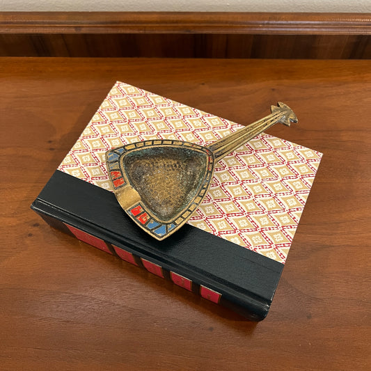 Vintage Dayagi Brass Mandolin Shaped Ashtray, Incense Holder, or Trinket Dish