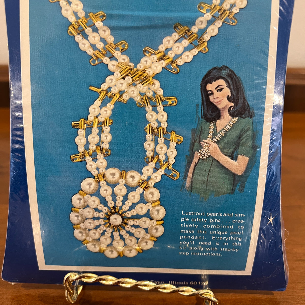 Vintage NIP Lee Wards Pearl Pin-It Necklace Jewelry Kit No. 17-14393