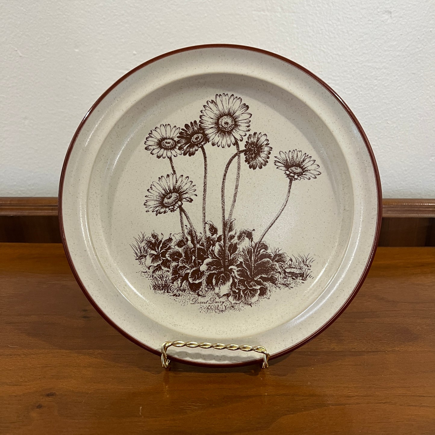 Set of 6 Vintage 1970s/1980s Noritake Stoneware Desert Flowers Salad Plates