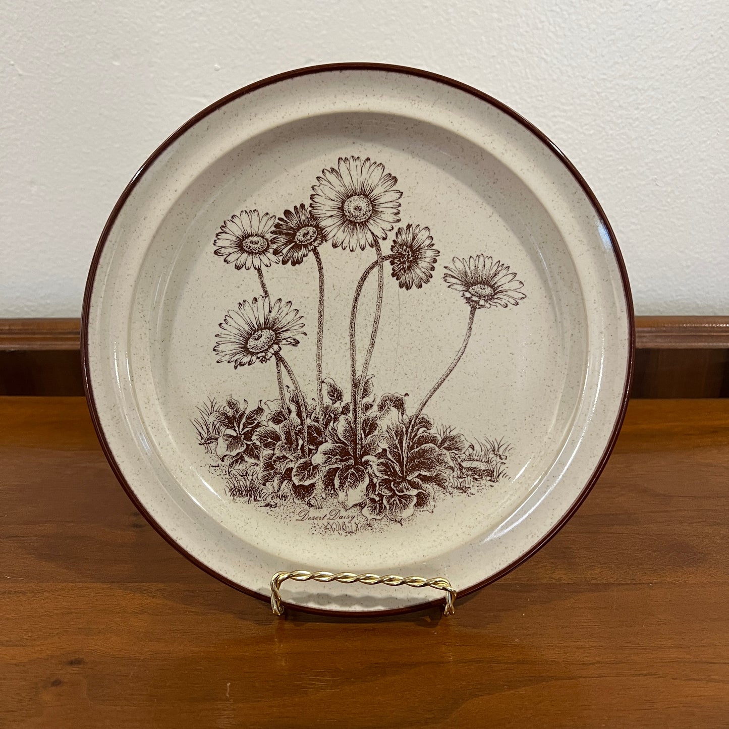 Set of 6 Vintage 1970s/1980s Noritake Stoneware Desert Flowers Salad Plates